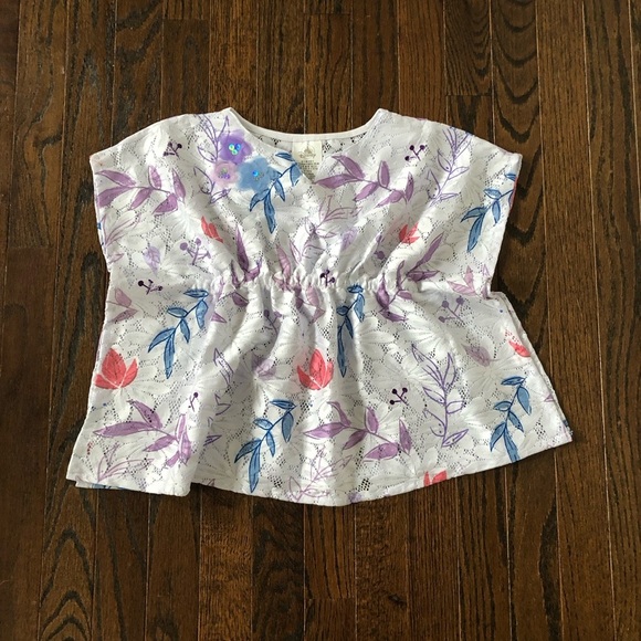 Disney Other - Disney Parks Girls 4/4T White/Pink/Purple Floral Disney's Frozen Caftan Cover-Up